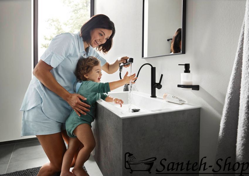 Смеситель для умывальника Hansgrohe Finoris 76063700 со сливным гарнитуром, белый 76063700 фото