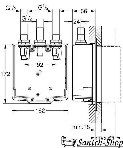 Unitate de instalare ascunsă Grohe Eurosmart Cosmopolitan T (36322001) 36322001 foto