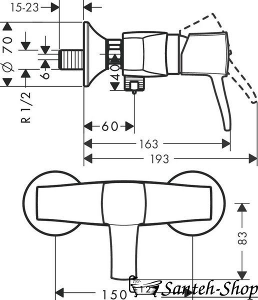 Смеситель для душа Hansgrohe Metropol Classic (31360090) 31360090 фото