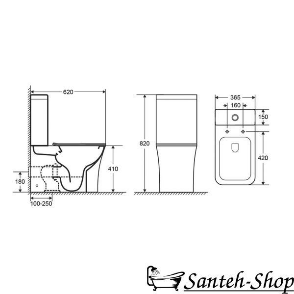 WC pe podea Imprese Naron i11618 alb 62*36,5*82cm i11618 foto