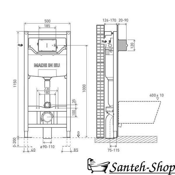 Kit de instalare pentru vasul WC VOLLE MASTER NEO și vasul WC suspendat IMPRESE SKALA 201010+222114+c06806003 212010+222114+c06806003 foto