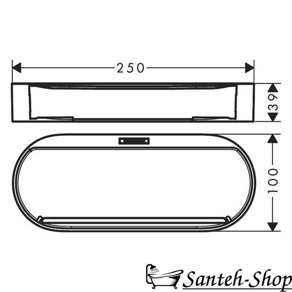 Полка Hansgrohe WallStoris Planet Edition 25,0x10,0x3,9 см, Sand (28912210) 28912210 фото
