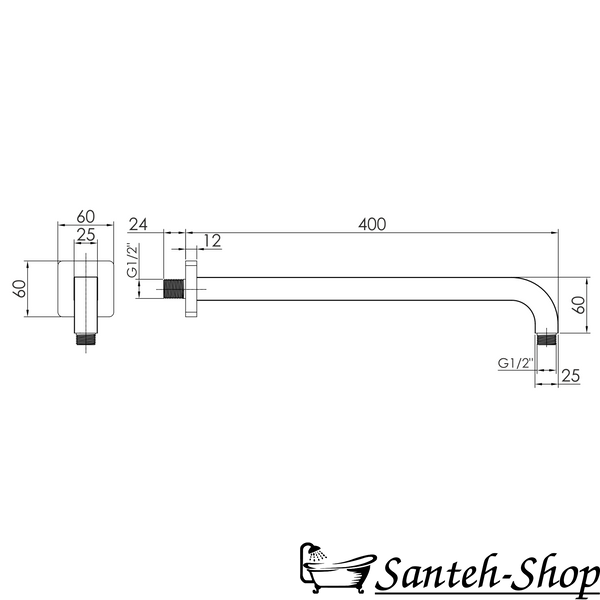 Suport duș fix IMPRESE i-BATH f03600101TI O, cromat f03600101TI foto
