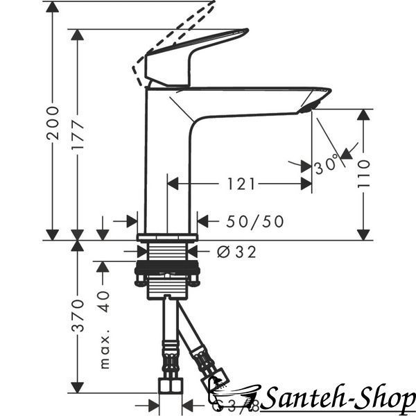 Baterie lavoar Hansgrohe Logis 110 Fine 71253000 fără set de scurgere cromat 71253000 foto