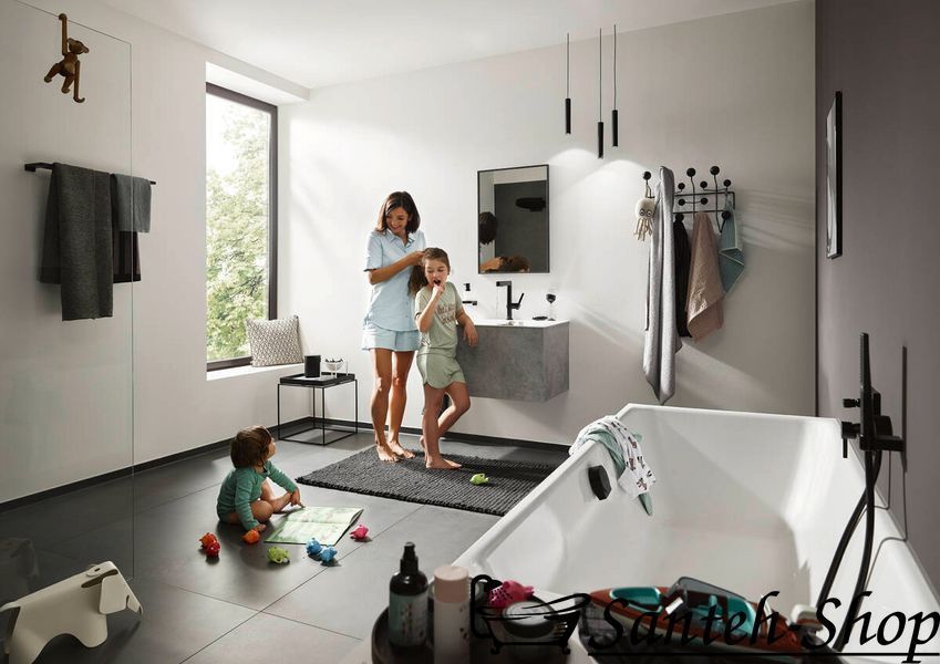 Hansgrohe Finoris 76063670 baterie lavoar cu garnitură, negru 76063670 foto