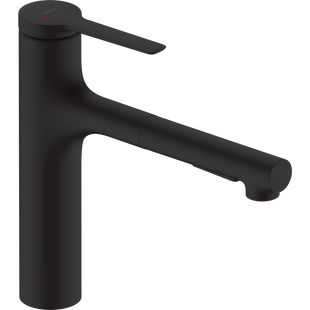 Смеситель для кухни Hansgrohe Zesis M33 160 2jet с вытяжным изливом, Matt Black (74801670) 74801670 фото