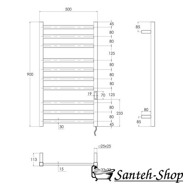 Suport pentru prosoape &icirc;ncălzit IMPRESE i-HEAT IHS509010121 electric satin de oțel IHS509010121 foto
