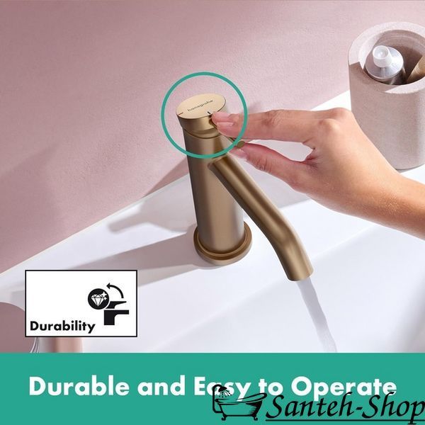 Baterie lavoar Hansgrohe Tecturis S 110 CoolStart fără scurgere, Bronz periat (73312140) 73312140 foto