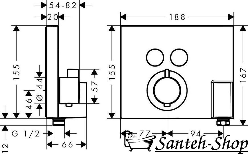 Baterie termostatica ascunsa HANSGROHE SHOWER SELECT 15765000+01800180 foto