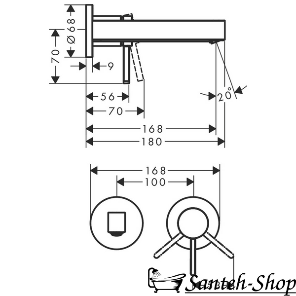 Baterie lavoar Hansgrohe Finoris 76051670, negru mat 76051670 foto