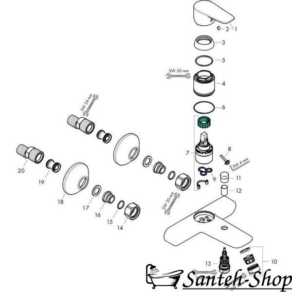 Смеситель для ванны Hansgrohe Talis E 71740140 71740140 фото