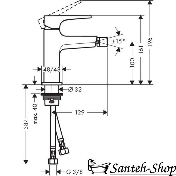 Baterie bideu HANSGROHE 32520700 foto