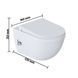 WC suspendat Bagno Siena DUR 5753_YD050 cu orificiu pentru bideu 53 x 36 x 31 cm, fără ramă, alb, capac Slim duraplast 5753_YD050 foto 2