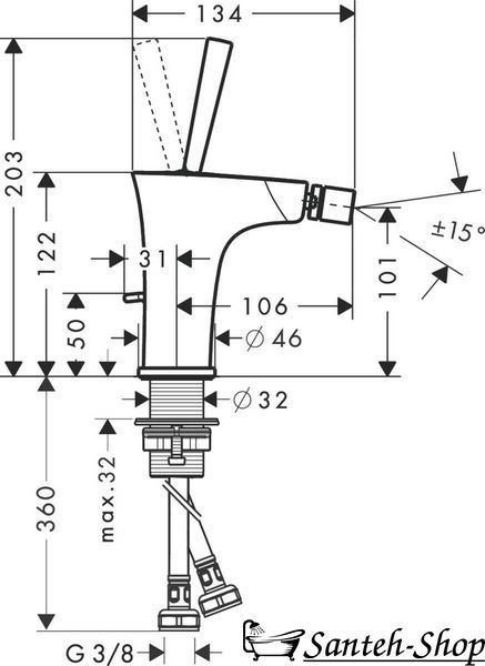 Смеситель для биде Hansgrohe PuraVida (15270000) 15270000 фото