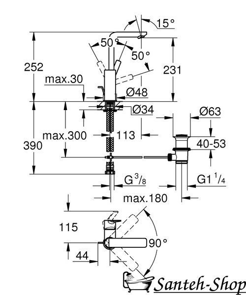 Grohe Lineare Nou baterie pentru chiuvetă mărime L, crom (23296001) 23296001 foto