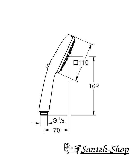 Ручной душ Grohe New Tempesta Cube 110, 2 режима струи, хром (26746003) 26746003 фото