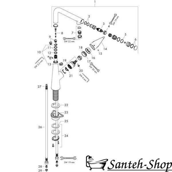 Baterie bucatarie 300 Hansgrohe Talis Select M51 72820800 otel 523951816821 foto