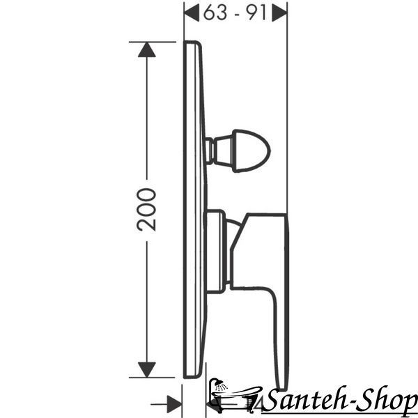 Hansgrohe Vernis Blend 200 baterie cadă/duș ascunsă, deasupra, crom (71449000) 71449000 foto
