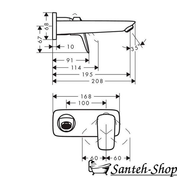 Baterie lavoar Hansgrohe Logis, negru mat (71220670) 71220670 foto
