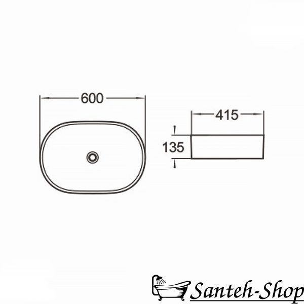 Lavoar Volle 1301.005007 pe blat 60*41,5*13,5 cm, deasupra capului 1301.005007 foto