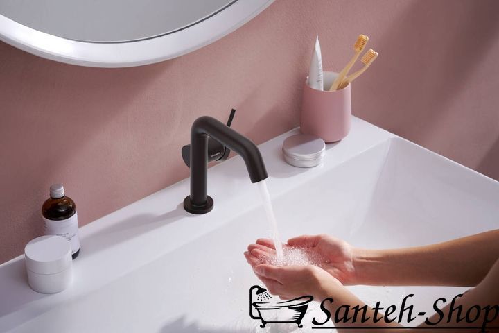 Смеситель Hansgrohe Tecturis S110 Fine CoolStart для умывальника с донным клапаном pop-up, Matt Black (73323670) 73323670 фото