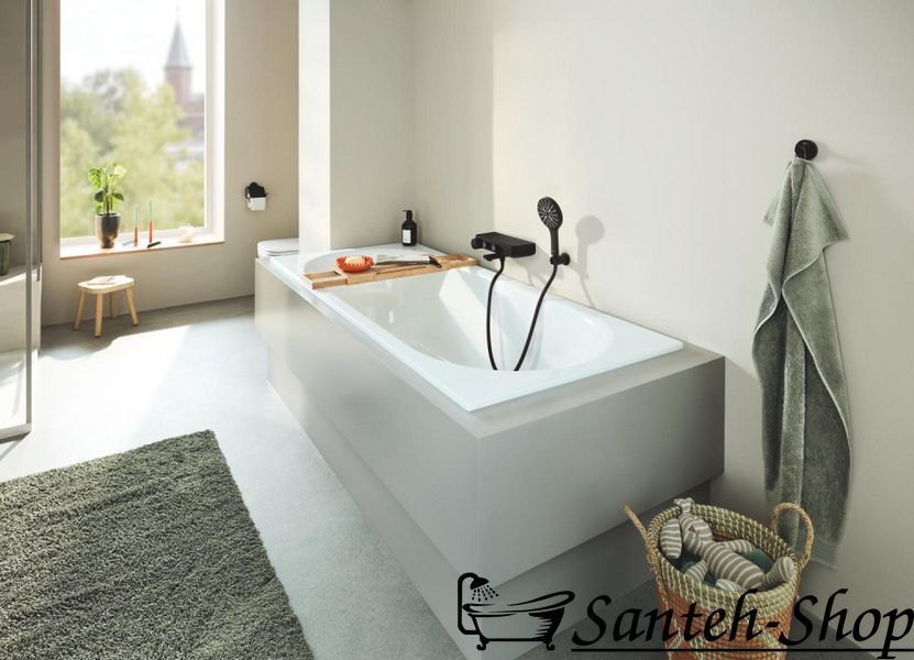 Полотенцедержатель Grohe Essentials 439 мм двойной, поворотный, скрытое крепление, черный матовый (1024672430) 1024672430 фото