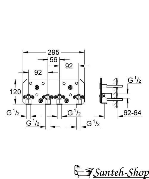 Монтажный набор Grohe Rainshower F-Series 15 (26042000) 26042000 фото