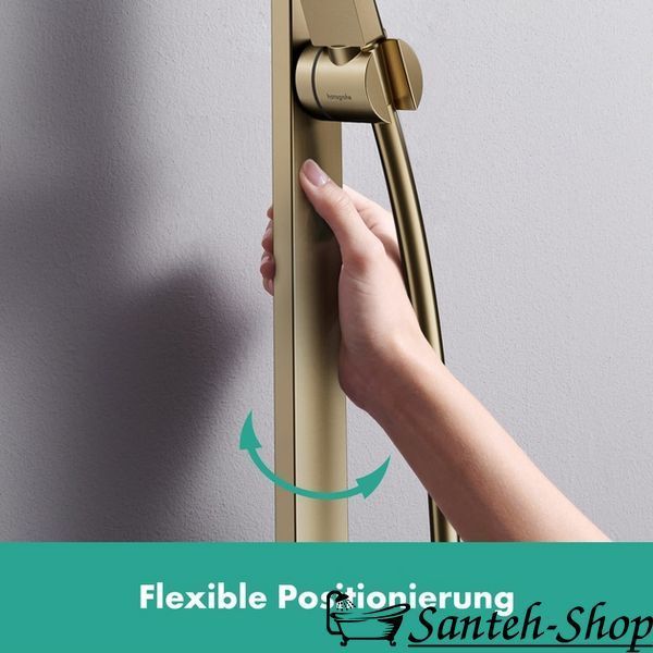 Bară de duș Hansgrohe Unica E Puro 65 cm cu furtun de 160 cm, bronz periat (24404140) 24404140 foto