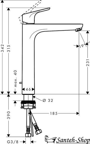 Baterie lavoar Hansgrohe Focus E 230, crom (31531000) 31531000 foto