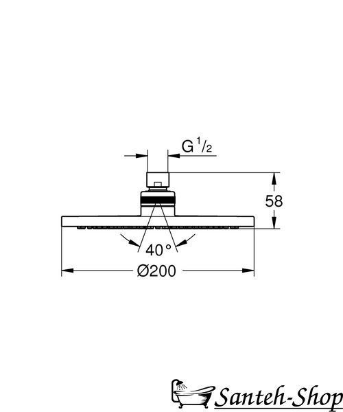Верхний душ Grohe New Tempesta Cosmopolitan 200 (27541001) 27541001 фото