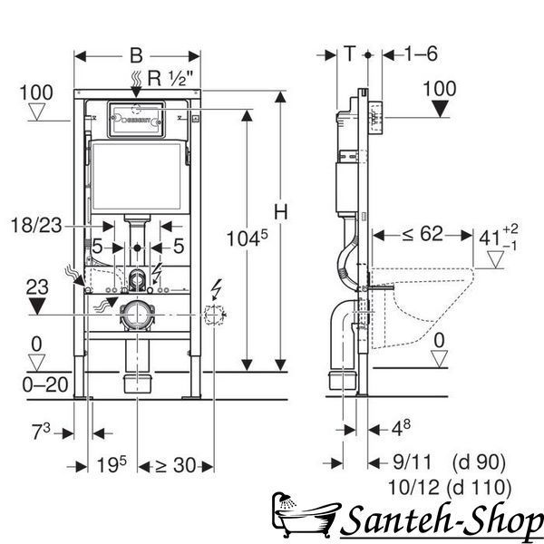 Rama WC Geberit DUOFIX 458.103.00.1 Basic 3 &icirc;n 1 pentru wc suspendat 458.103.00.1 foto