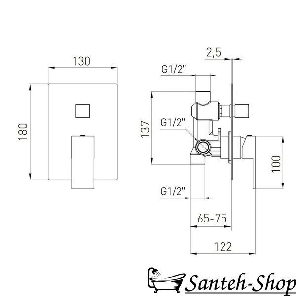 Baterie pentru cada VOLLE PARDO montaj ascuns, negru mat 1548.030204 foto