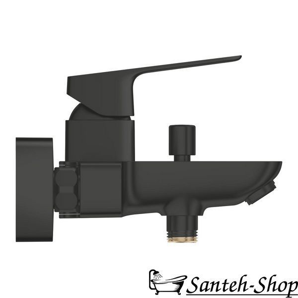 Baterie de baie Grohe Cubeo, monocomandă, montată pe perete, negru mat (1018132430) 1018132430 foto