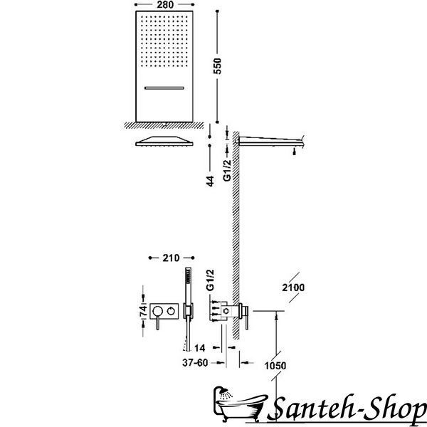 Sistem de dus Tres 3V 21027301OM cu baterie Aur mat 21027301OM foto