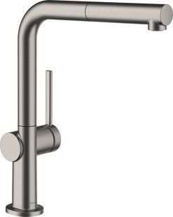 Смеситель для кухни Hansgrohe Talis 270 1jet с вытяжным изливом Sbox, Brushed Black Chrome (72809340) 72809340 фото