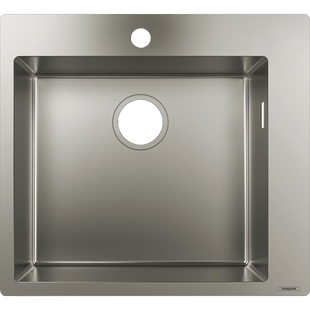 Chiuvetă de bucătărie pe blat Hansgrohe S711-F450, 550x500mm, oțel inoxidabil (43301800) 43301800 foto