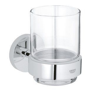 GROHE ESSENTIALS стакан стеклянный с держателем, хром 40447001 фото