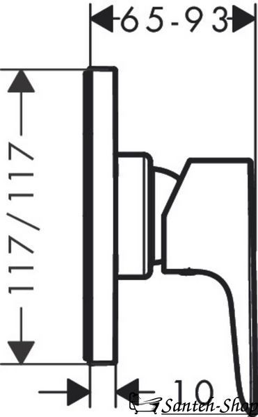 Hansgrohe Talis E baterie de duș &icirc;ncasabilă mini E, crom (71764000) 71764000 foto
