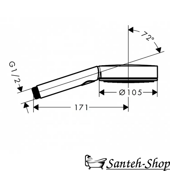 Duș de m&acirc;nă Hansgrohe Pulsify Select Relaxation 105 3jet 24110140 24110140 foto