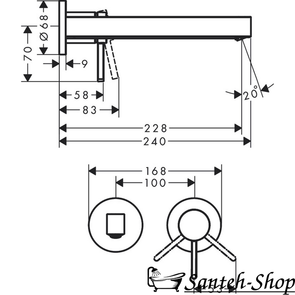 Baterie lavoar Hansgrohe Finoris 76050700 alb mat 76050700 foto