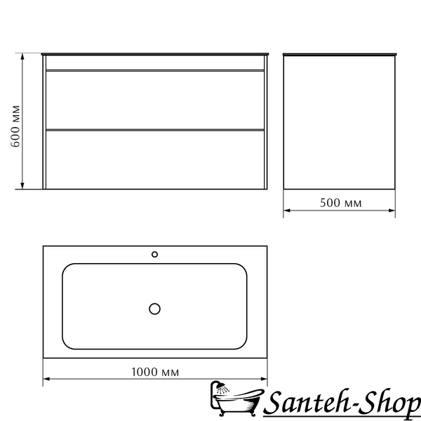 Set mobilier: dulap + lavoar VILLEROY&BOCH FINION SG-4164+4164ABR2, 100 cm, alb mat SG-4164+4164ABR2 foto