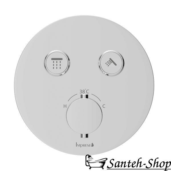 Cмеситель для ванны и душа IMPRESE KUCERA f04603401AH Smart Click скрытого монтажа (термостат 2 функции, кнопочное переключение, регулировка потока), хром f04603401AH фото