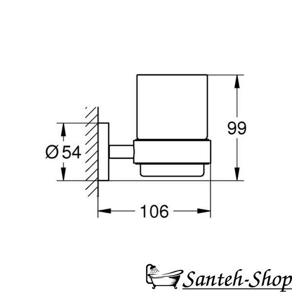GROHE ESSENTIALS стакан стеклянный с держателем, хром 40447001 фото