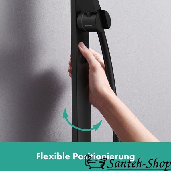 Bară de duș Hansgrohe Unica E Puro 65 cm cu furtun de 160 cm, negru mat (24404670) 24404670 foto