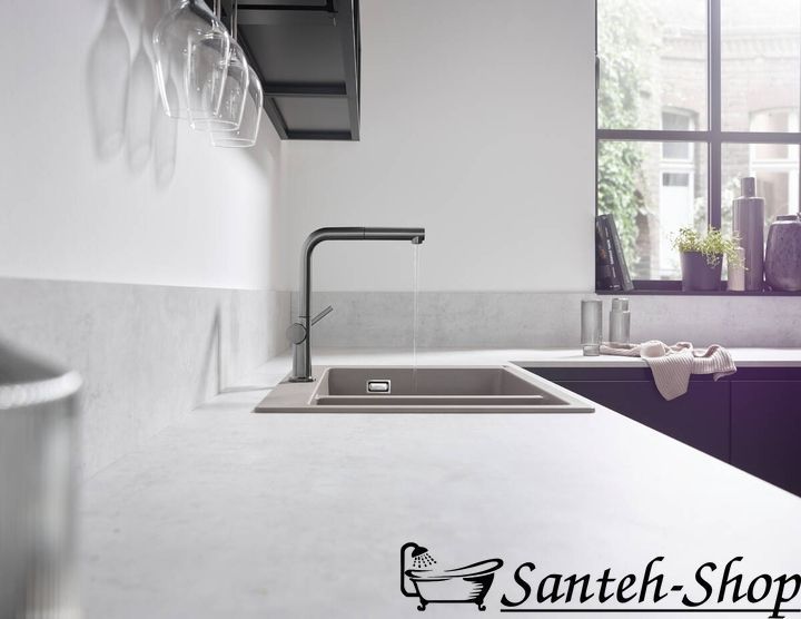 Смеситель для кухни Hansgrohe Talis 270 1jet с вытяжным изливом Sbox, Brushed Black Chrome (72809340) 72809340 фото