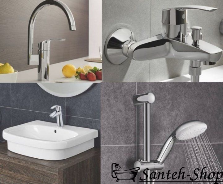 Set baterii GROHE EUROSMART NEW UA123248МK pentru baie + bucatarie UA123248МK foto