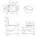 WC suspendat GEBERIT SMYLE Square Rimfree 500.683.00.2 cu scaun 500.683.00.2 foto 3