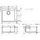 Кухонная мойка Hansgrohe S711-F450 550х500 на столешницу, Stainless Steel (43301800) 43301800 фото 2
