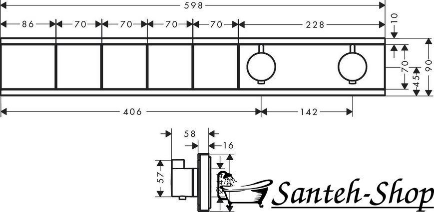 Termostat Hansgrohe RainSelect (15382140) 15382140 foto