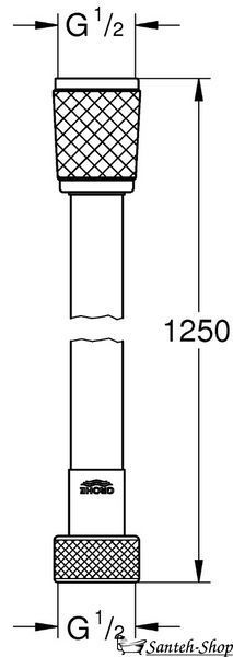 Furtun de duș Grohe Relexa Flex, 125 cm, crom, articol de schimb 28150001 (28150002) 28150002 foto